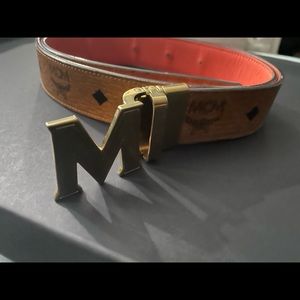 MCM REVERSIBLE LOGO BELT - ORANGE